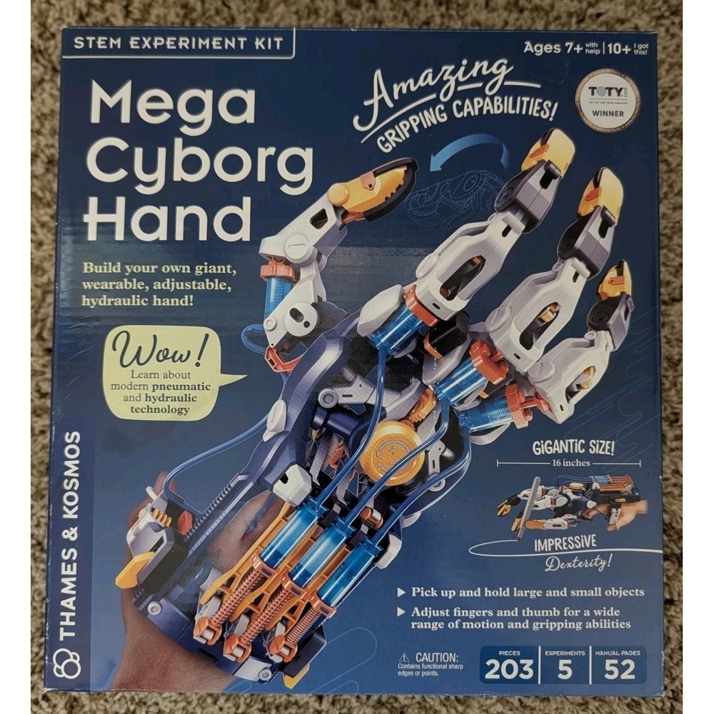 Thames & Kosmos Mega Hydraulic Cyborg Hand STEM Experiment Kit, New Sealed